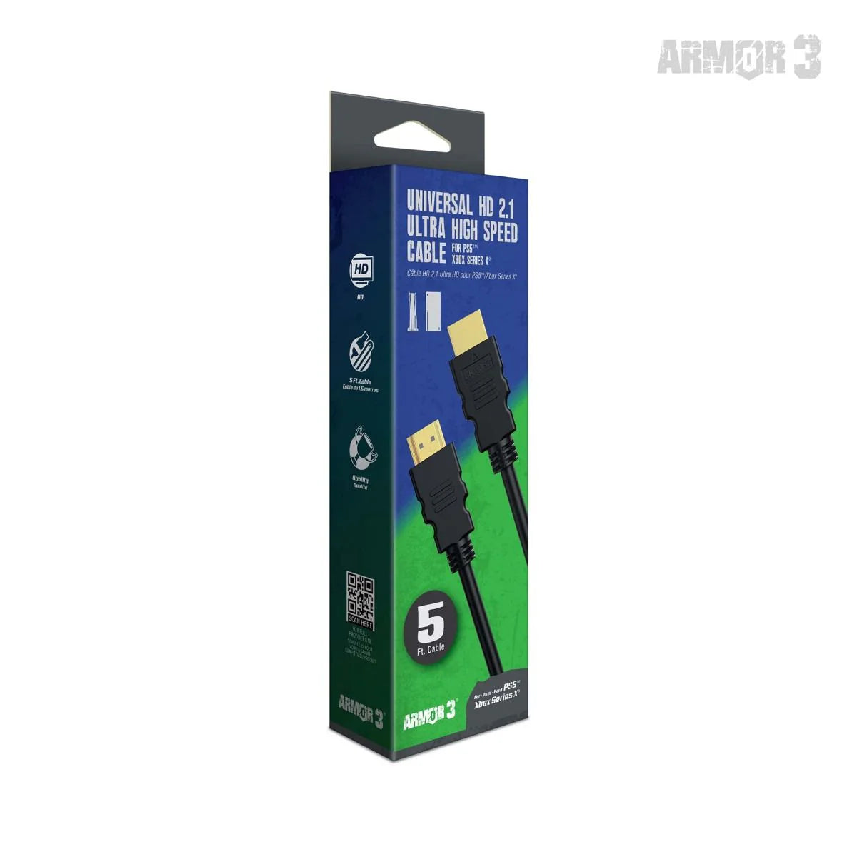 1.5M HDMI 2.1 Ultra High-Speed Cable ARMOR 3 by Hyperkin